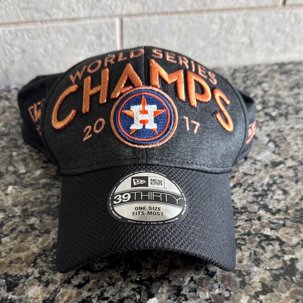 Black and Orange Astros World Series Champs Cap 2017